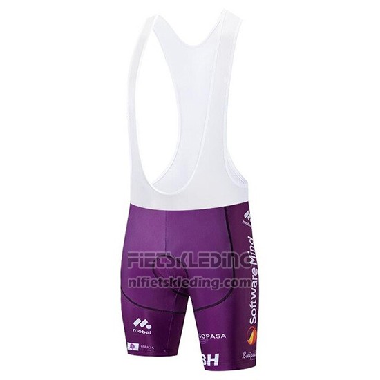 2019 Fietskleding Burgos BH Violet Rood Korte Mouwen en Koersbroek
